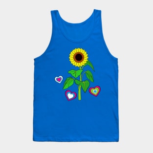 Sunflower with Hearts Tank Top